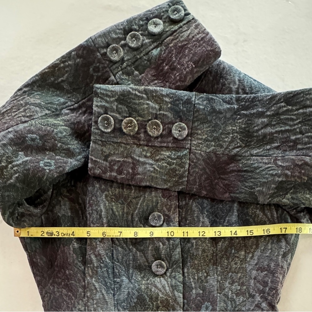 Nehru Mandarin Whimsigoth Steampunk Dark Academia Brocade Jacquard Lined Coat 8 - Picture 10 of 17